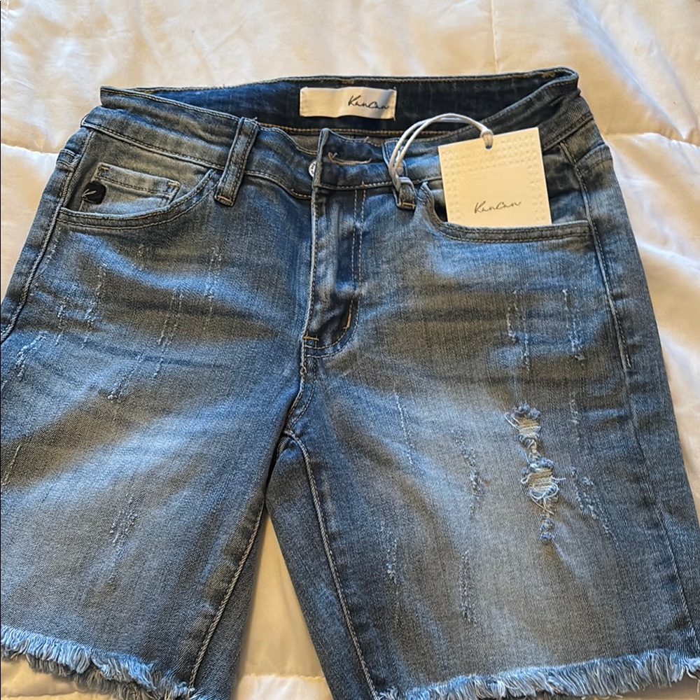 Kancan Distressed Denim Shorts